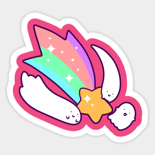 Pastel Shooting Star Ghosts Sticker